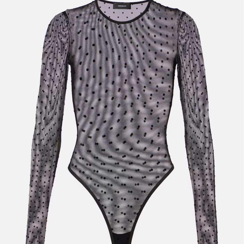 Wardrobe.NYC Polka Dot Mesh Bodysuit NWT